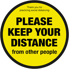 200mm Diameter Please Keep Your distancing floor graphic