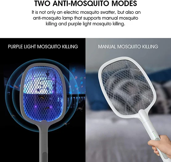 2 in 1 Electric Mosquito Swatter Mosquito Racket and Zapper Racket + charging Stand - Image 4