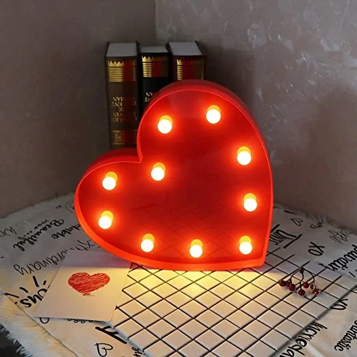 3D LOVE HEART LED LAMP RED - Image 2