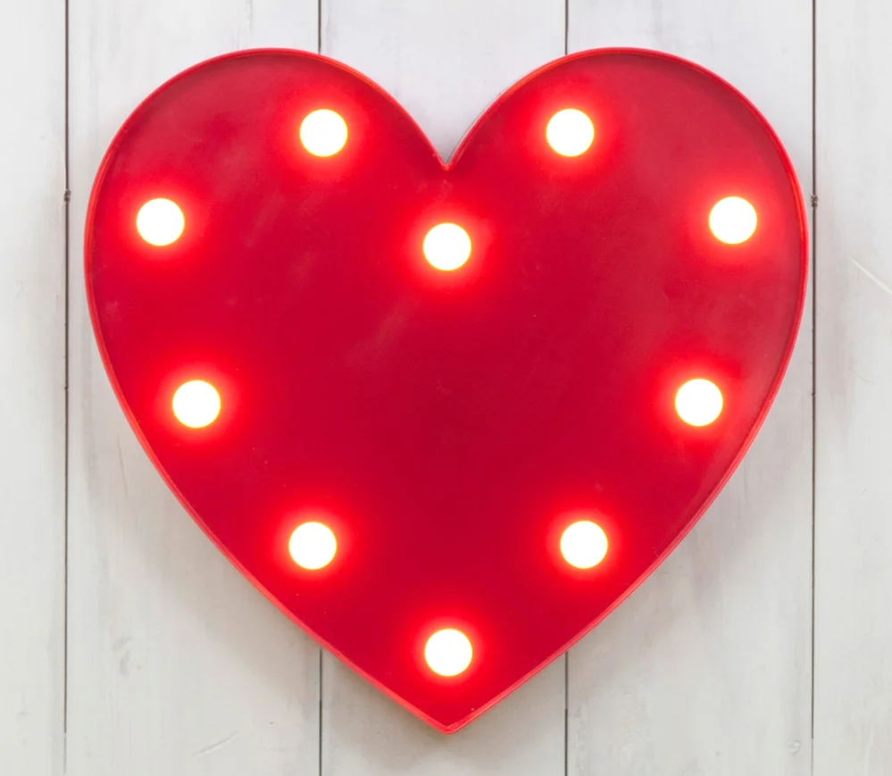 3D LOVE HEART LED LAMP RED - Image 3