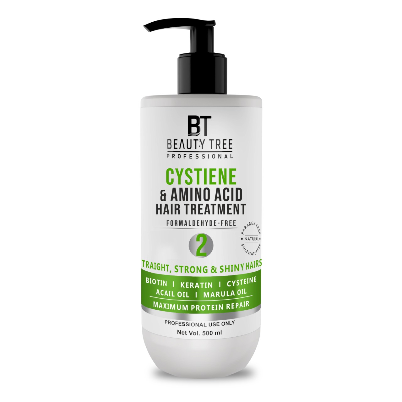 Beauty Tree Cysteine Keratin Hair Treatment For Salon Smooth Straight Hair | Formaldehyde Free | Smell Free For Women & Men 900 ml - Image 2