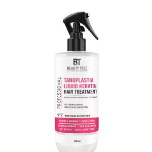 Beauty Tree Professional Tanoplastia Liquid Keratin Hair Treatment No.2 With Tanin, Arginine & Liquid Keratin For Give Smoother, Shinier Hair | For Men and Women 500 ml
