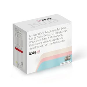 Omega 3-Fatty Acid, Green Tea Extract, Ginkgo Biloba, Ginseng, Grape Seed Extract, Antioxidants, Vitamins & Minerals Soft Gelatin Capsules – EXILE 4G(DRUG)
