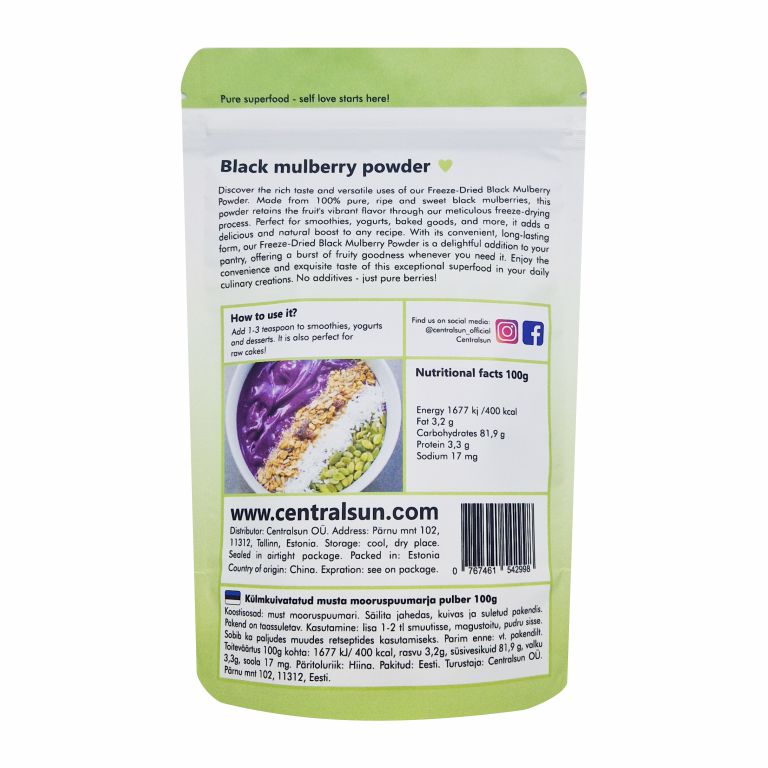 Freeze-dried black mulberry powder - Image 3