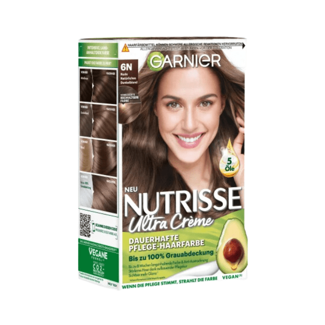 Garnier Nutrisse Haarfarbe Nude 6N Natürliches Dunkelblond, 1 St - Image 2