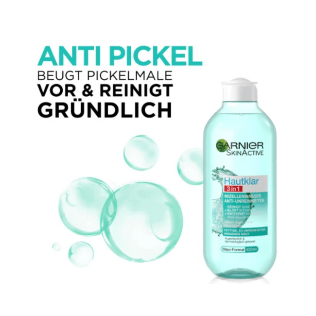 Garnier Skin Active Mizellen-Reinigungswasser Hautklar 3in1, 400 ml - Image 3