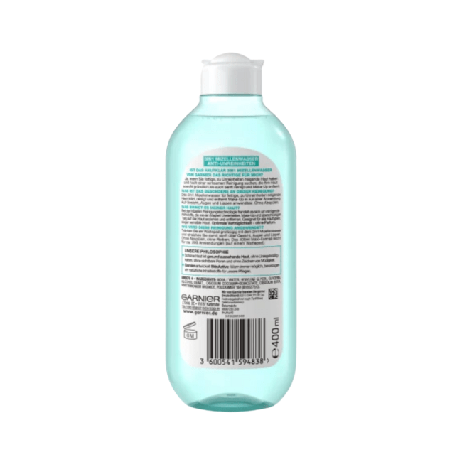 Garnier Skin Active Mizellen-Reinigungswasser Hautklar 3in1, 400 ml - Image 4