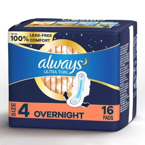 Always Ultra Thin Overnight With Wings 16ct (Sz 4)