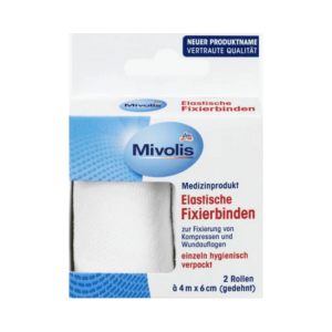 Mivolis Elastische Fixierbinde, 6 cm x 4 m (gedehnt) 2 Rollen 8m