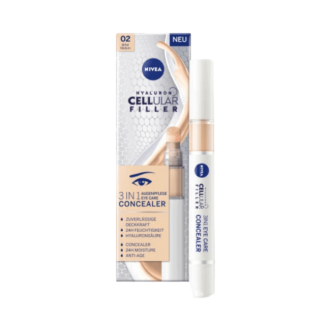 NIVEA Concealer Augenpflege 3in1 Hyaluron Cellular Filler, Mittel, 4 ml - Image 2