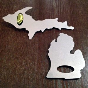 Upper and Lower Michigan Bottle Openers Sparkle Finish