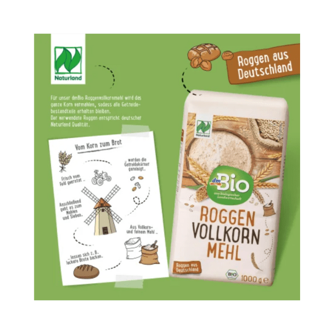 dmBio Mehl, Roggen Vollkorn, Naturland, 1.000 g - Image 4