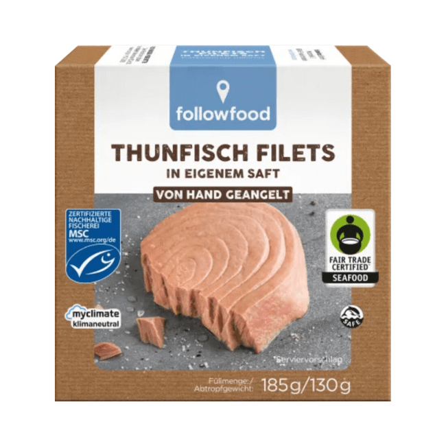 followfish Thunfisch Filets, in eigenem Saft, MSC Zertifizierung, Fair Trade 130 g - Image 2